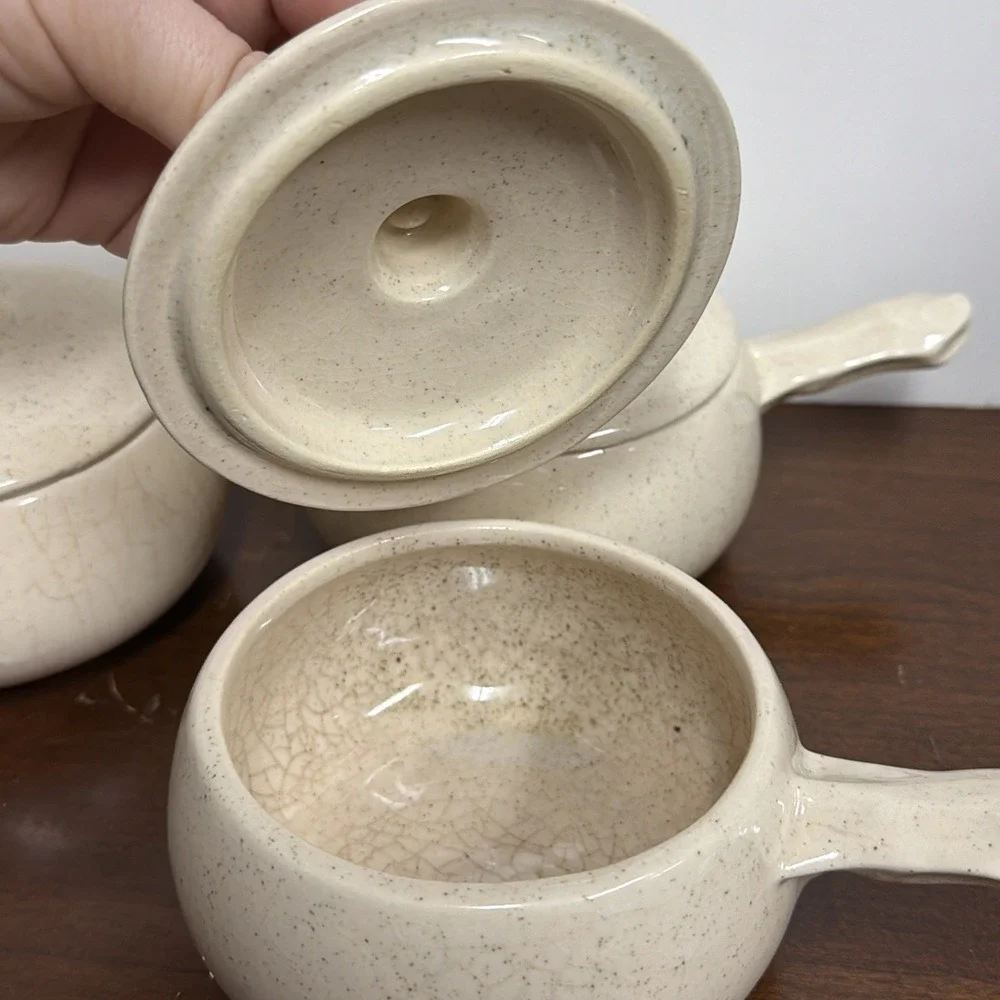 Vintage McCoy Chili/Soup Bowls With Handle & Lid Set Of‎ 4